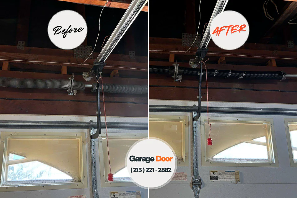 Before and after: garage door repair Westby, WI